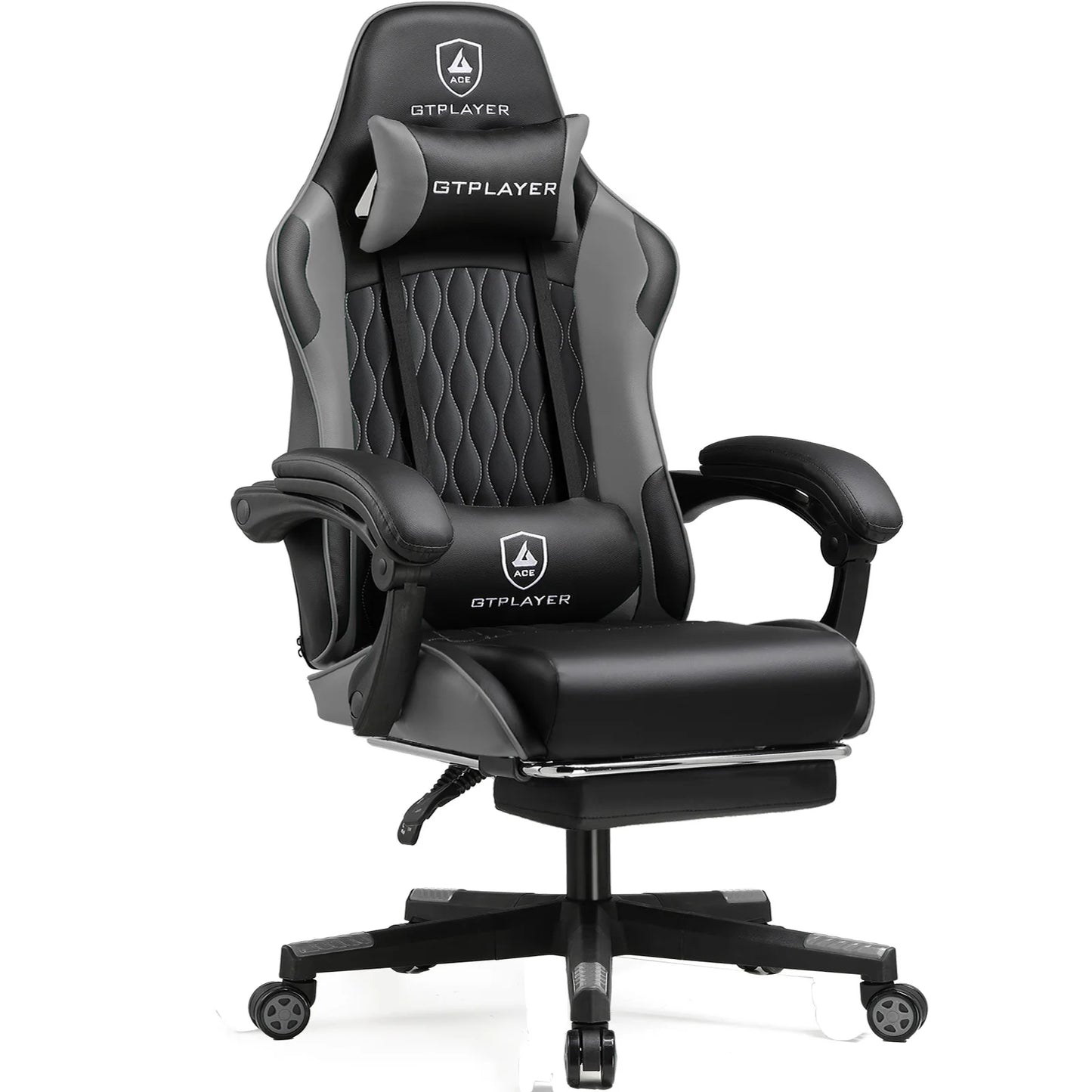 GTPLAYER Sedia da gaming Sedia gamer Sedia da ufficio ergonomica con poggiapiedi, supporto lombare regolabile e cuscini da gaming