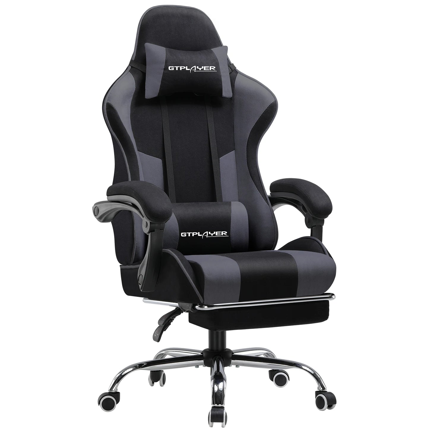 GTPLAYER Office Chair Gaming Chair Fabric Gaming Armchair Ergonomic Gamer Chair Footrest Headrest Lin Pillow Padded