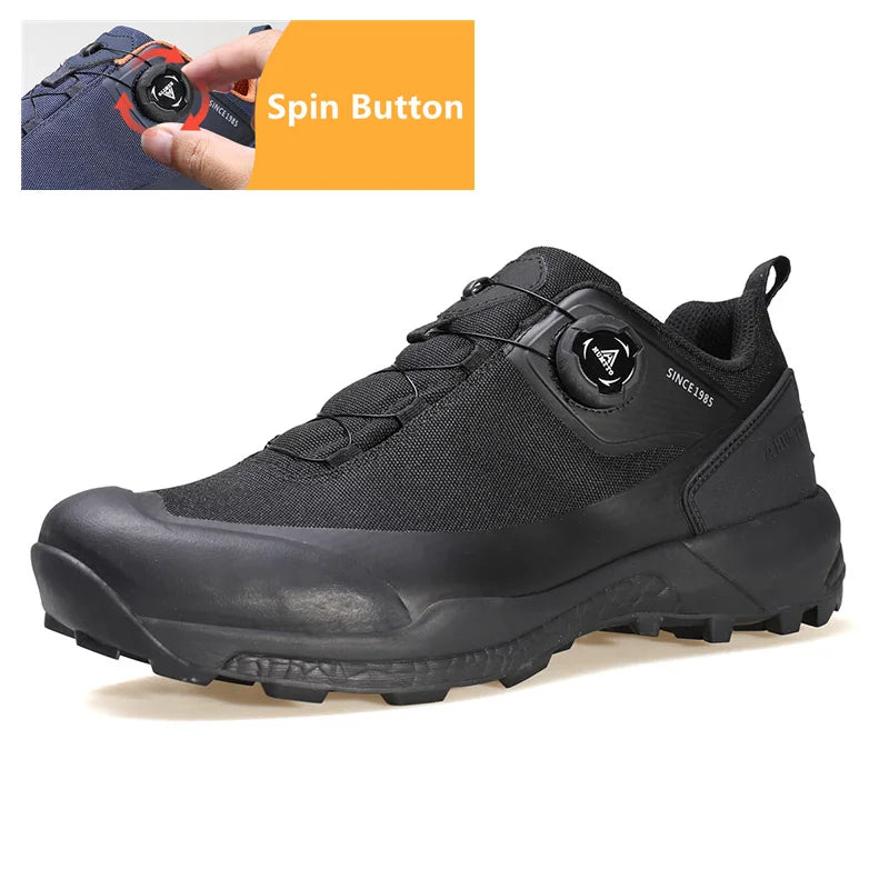 HUMTTO Waterproof Hiking Shoes Mountain Trekking Boots Black Camping Sneakers for Men Safety Climbing Sport Tactical Men's Shoes