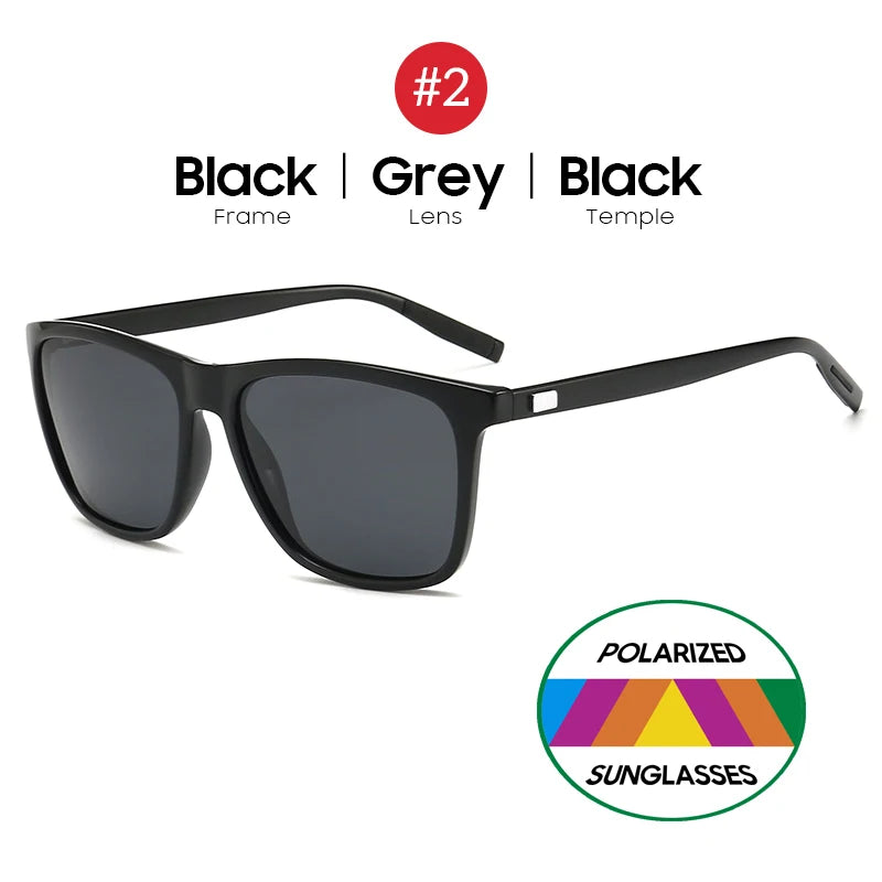 VIVIBEE Luxury Square Polarized Sunglasses Men Driving Blue Mirror Lens Classic Unisex Sun Glasses 2026 Trends Women Shades