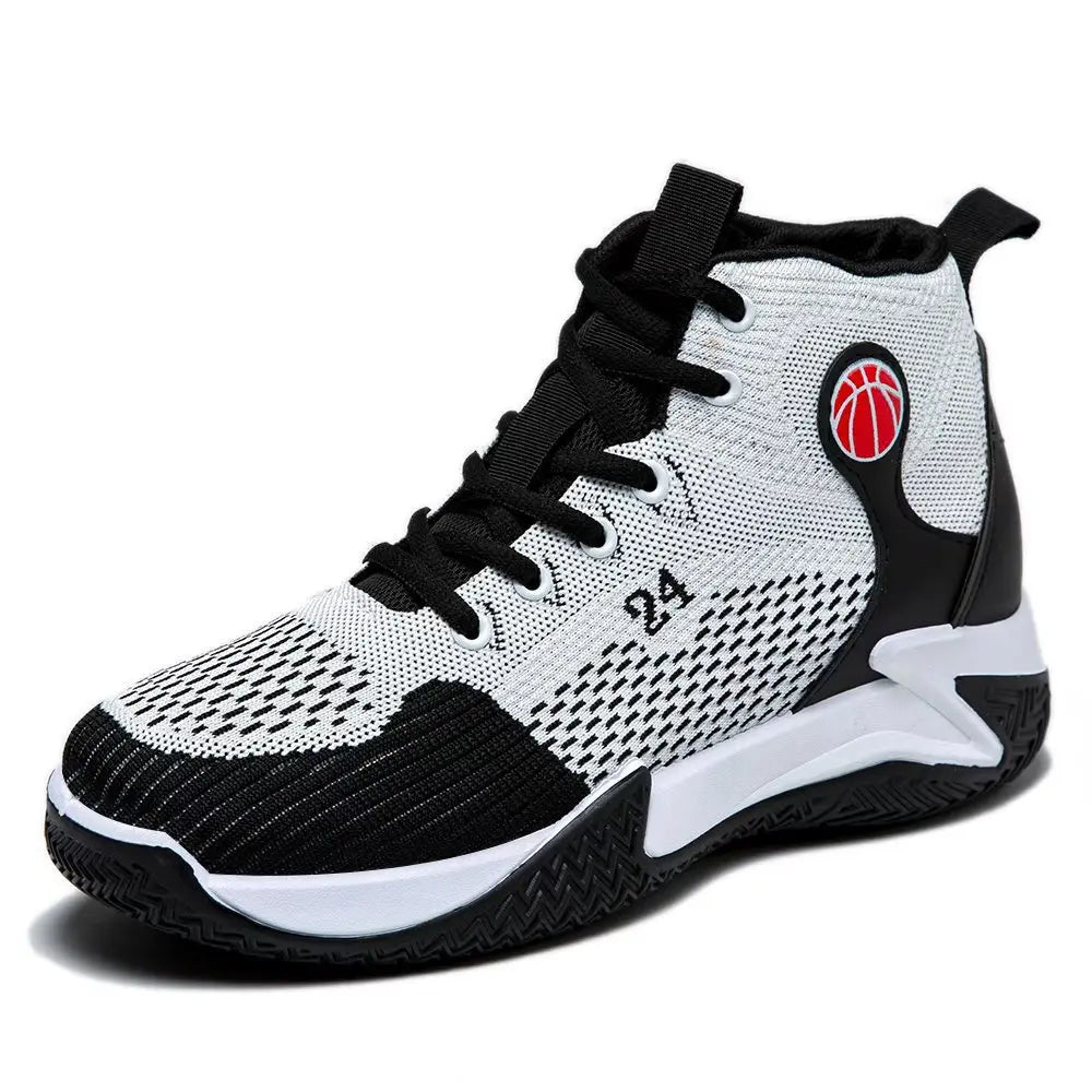 Large Size High-Top Sports Shoes Men's Casual Breathable Comfortable Thick-Soled Basketball and Running Shoes