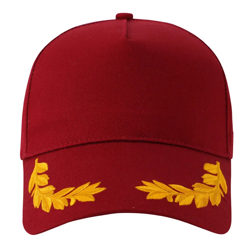 Customized logo printed men's baseball cap casual cap wheat ear men's solid color snap cap sports cap women's baseball cap