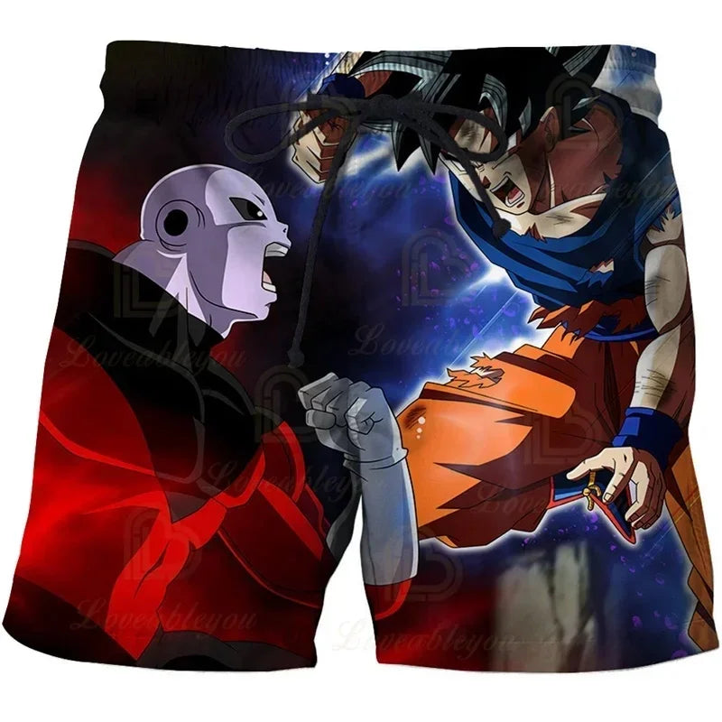2026 Summer Dragon Ball Beijita Super Blue Saiyan 3D Printed Super Large Edition Beach Shorts, Comfortable and Breathable
