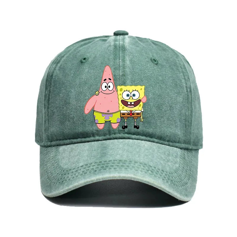Fashion Cute SpongeBobs Baseball Cap Movie Cartoon Role Adult Men Women Sport Casual Sunshade Adjustable Anime Peaked Mesh Hat