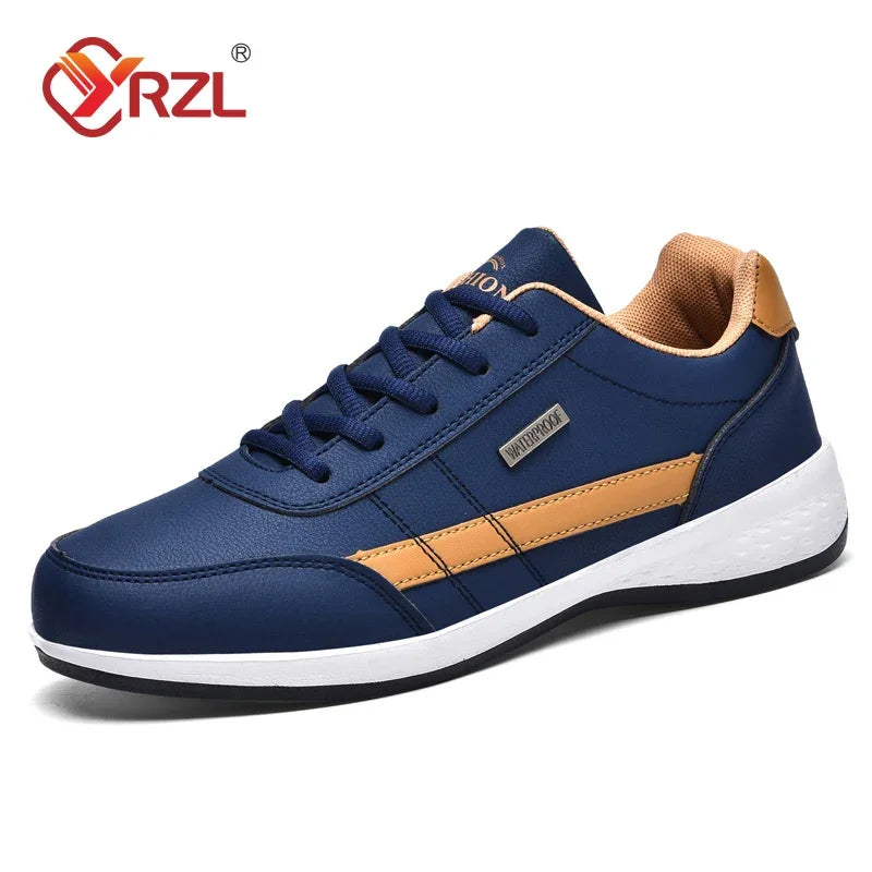 YRZL Scarpe da uomo primavera autunno impermeabili da passeggio, sneakers casual in pelle da uomo, scarpe sportive antiscivolo, calzature da tennis per uomo