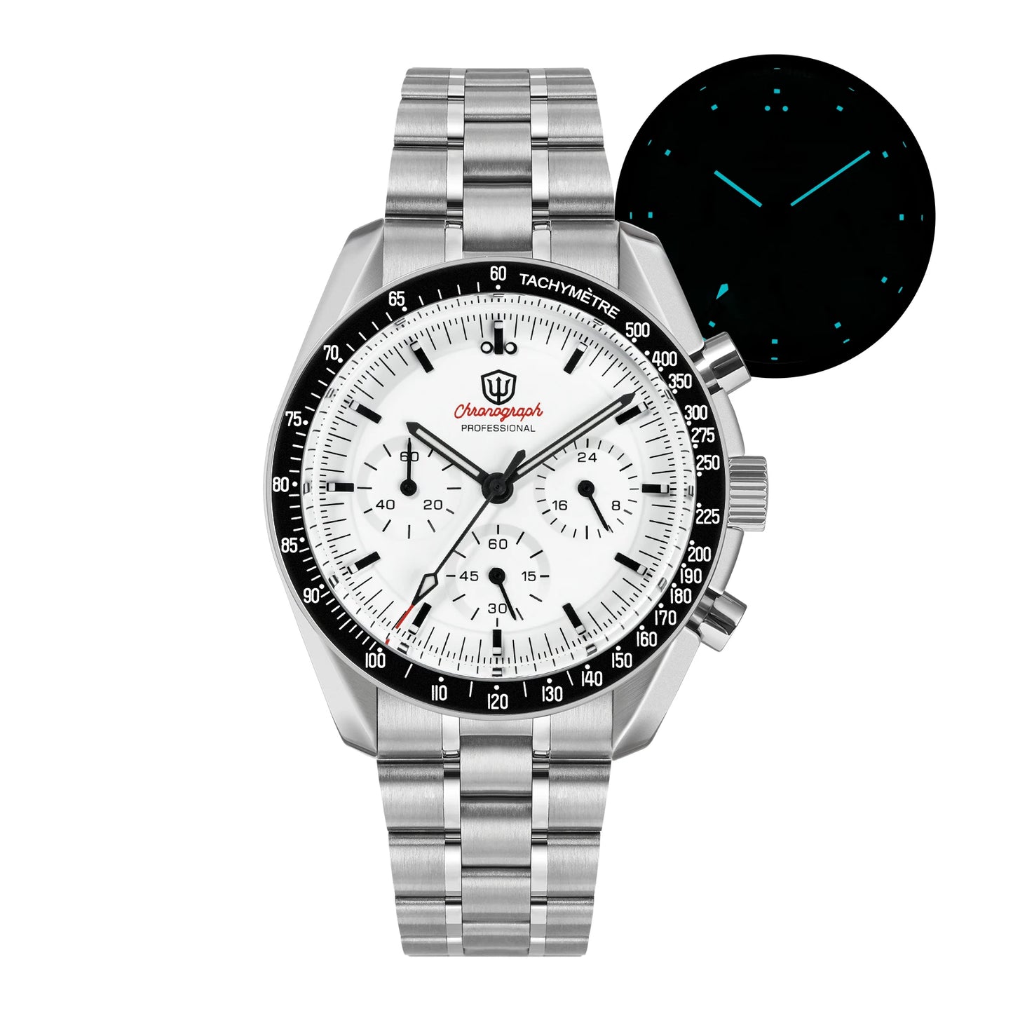 Watchdives WD1860 Watch VK63 Chronological Movement Stainless Steel Watch Sapphire AR Coating Night Light Retro Watches