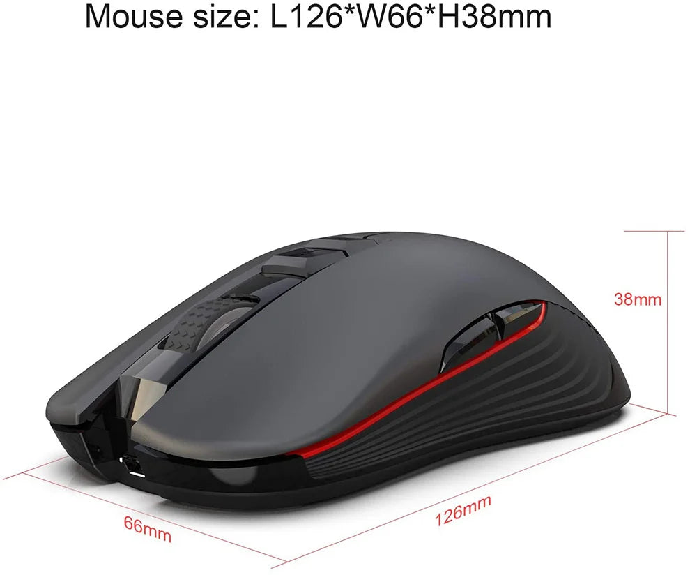 2.4G USB-C bezdrôtová myš, nabíjateľná herná myš 3600DPI, 7 tlačidiel, Type-C, tichá myš pre Macbook, notebook a PC, herná počítačová myš