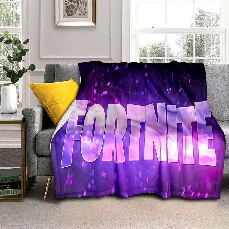 3D-F-Fortnites-Cartoon-Game-Flanelldecke, weiche warme Kuscheldecke für Schlafzimmer, Wohnzimmer, Bett, Reisen, Camping, Picknick, Geschenk