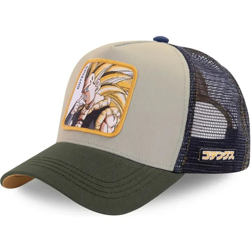 Son Goku Cap Baseball Cap Summer Travel Peaked Cap Men's Embroidery Hip-Hop Sun Visor Adjustable Trucker Mesh Cap