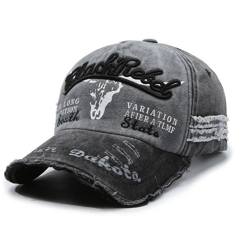 Neue coole Herren-Baseballcap aus gewaschener Baumwolle im Retro-Stil für alle Jahreszeiten – Outdoor-Sportkappe für Herren als Accessoire