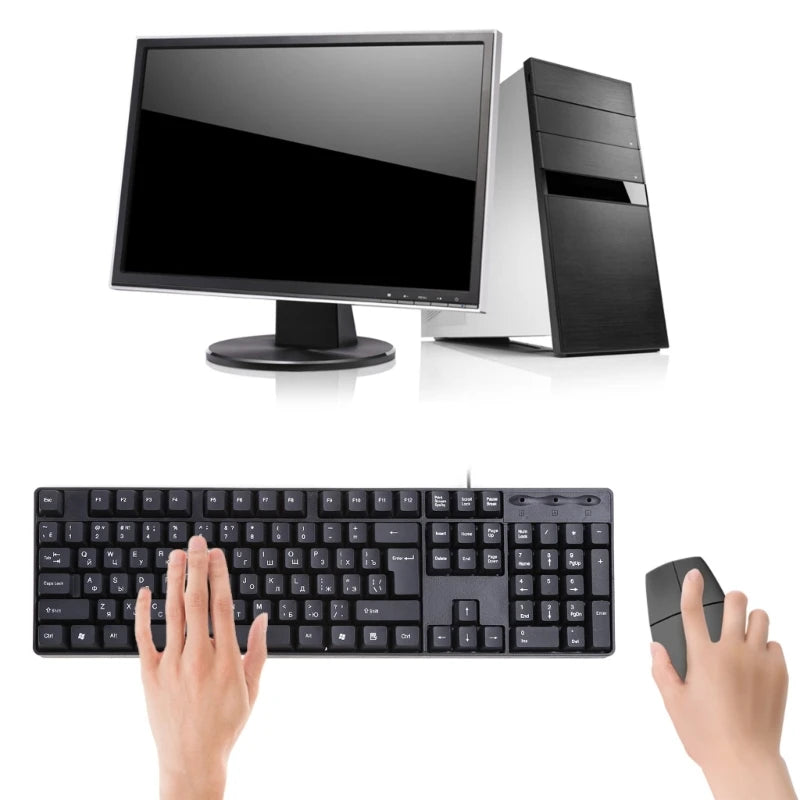 Tastiera ergonomica USB per PC, tastiera russa / tastiera inglese, dropshipping