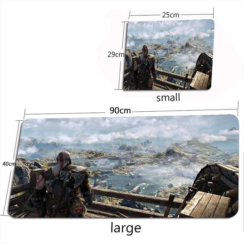 God of War Ragnarok Mouse Pad XXL Mouse Mat Gamer 100X50CM Gaming Accessories Mousepad Large Keyboard DeskMats Pad for Computer