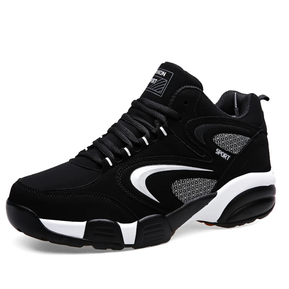 Sneakers da uomo taglie forti con color block di tendenza, comode, antiscivolo, con lacci, scarpe casual resistenti per attività outdoor maschili
