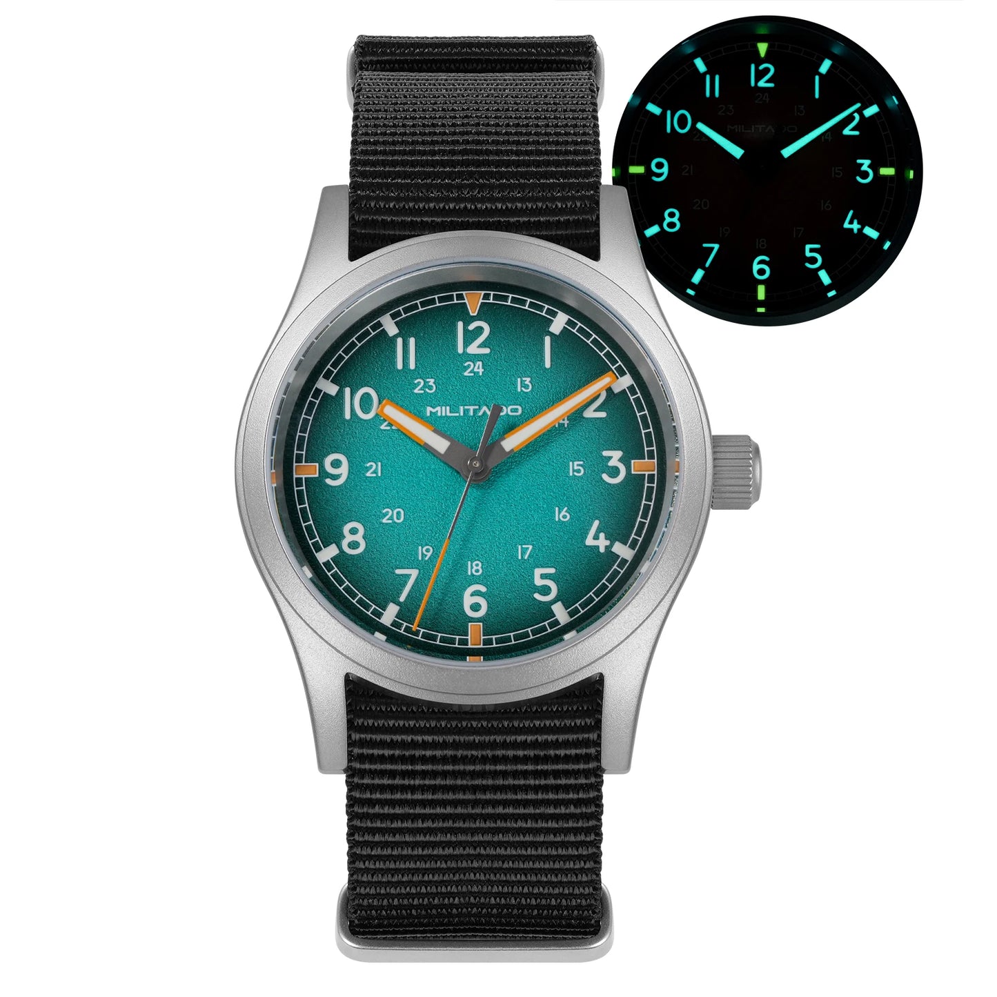 ML24 Field Watch Mens 38mm Vintage Military Style VH31 Sweep Quartz Domed Sapphire Super C3 Lume 316L Steel 100M