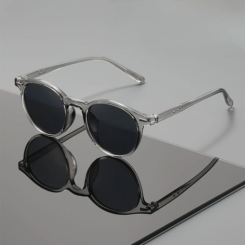 Fashionable and Simple Round Frame Neutral Sunglasses with UV Protection, Suitable for Daily Commuting Wear