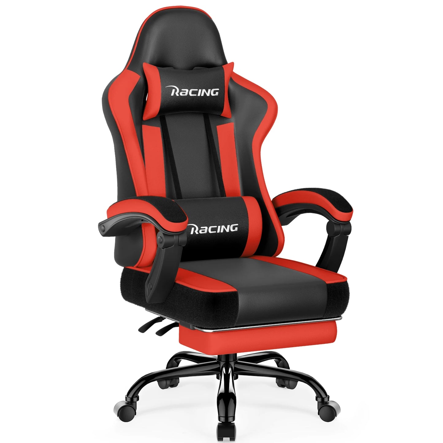 AUTHMIC Ergonomic Gaming Chair with 170° Reclining Backrest, Footrest, Adjustable Armrests, Breathable Fabric, Premium Gamer Chair