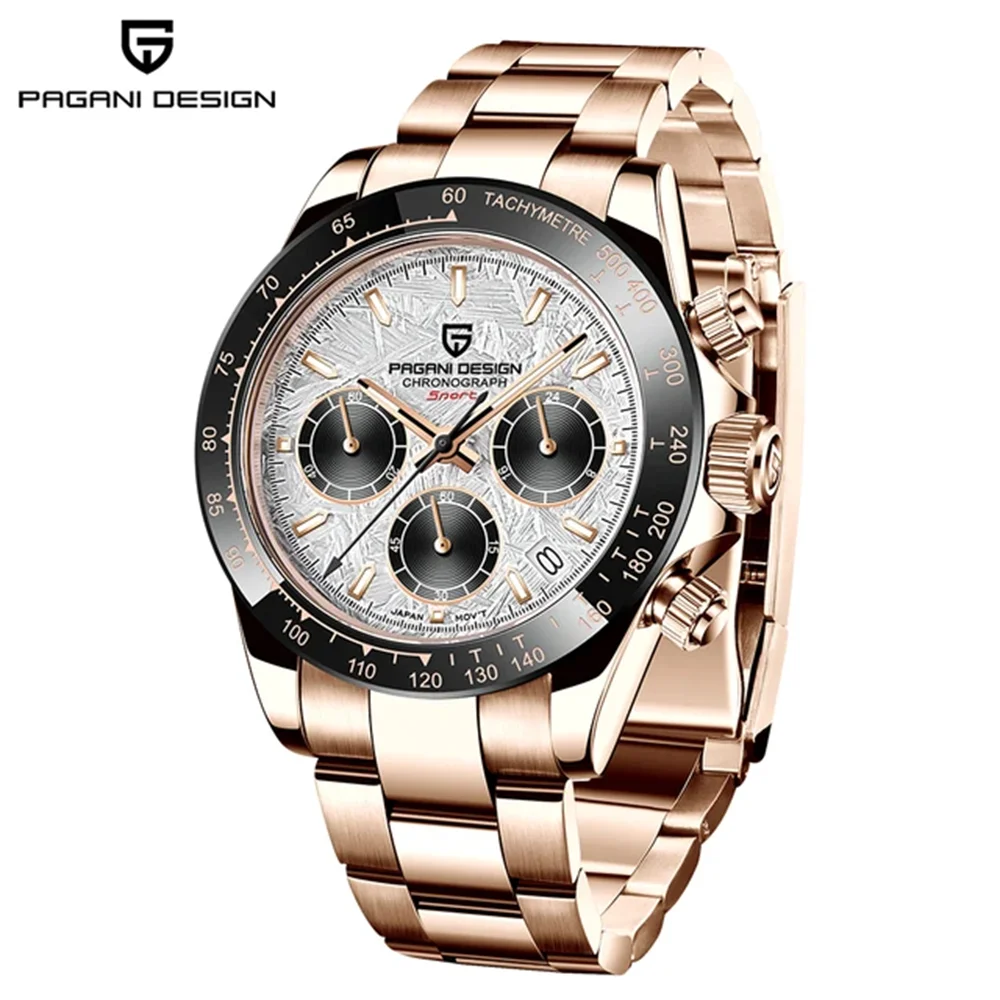 New PAGANI DESIGN PD1644 Luxury Men's Quartz Watch Automatic Date Wristwatches Sport 100m Waterproof Chronograph Men Gift