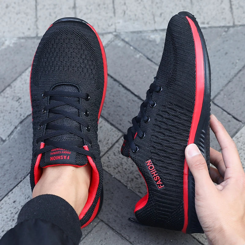 Men's Mesh Running Sneakers Athletic Gym Lightweight Men Casual Shoes 2025 Fashion Breathable Knit Walking Footwear Size 39-46