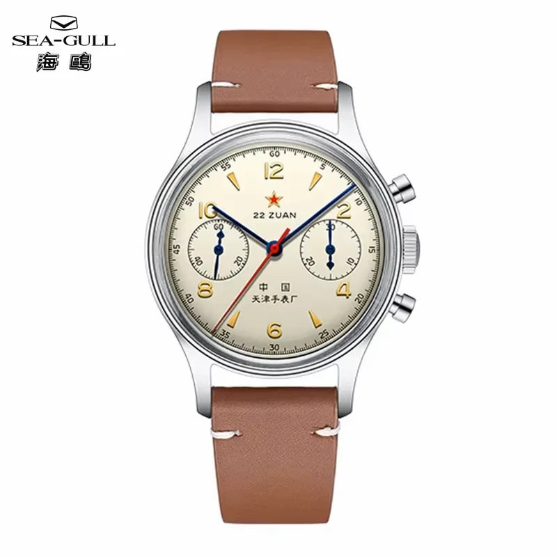 Reloj mecánico para hombre Seagull 1963 International Edition, reloj de piloto ST1901, cronógrafo retro de pulsera, aviación de la Fuerza Aérea, nuevo