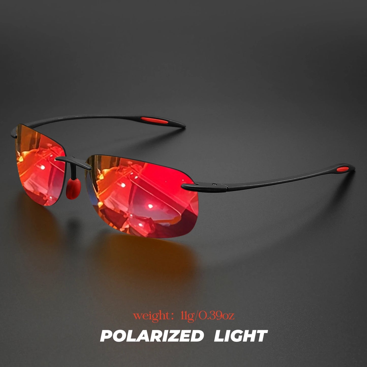 Ultra Light 11g TR90 Frameless Polarized Sunglasses - Flexible & Comfort Fit, Square Shape for Driving, Fishing, Outdoor