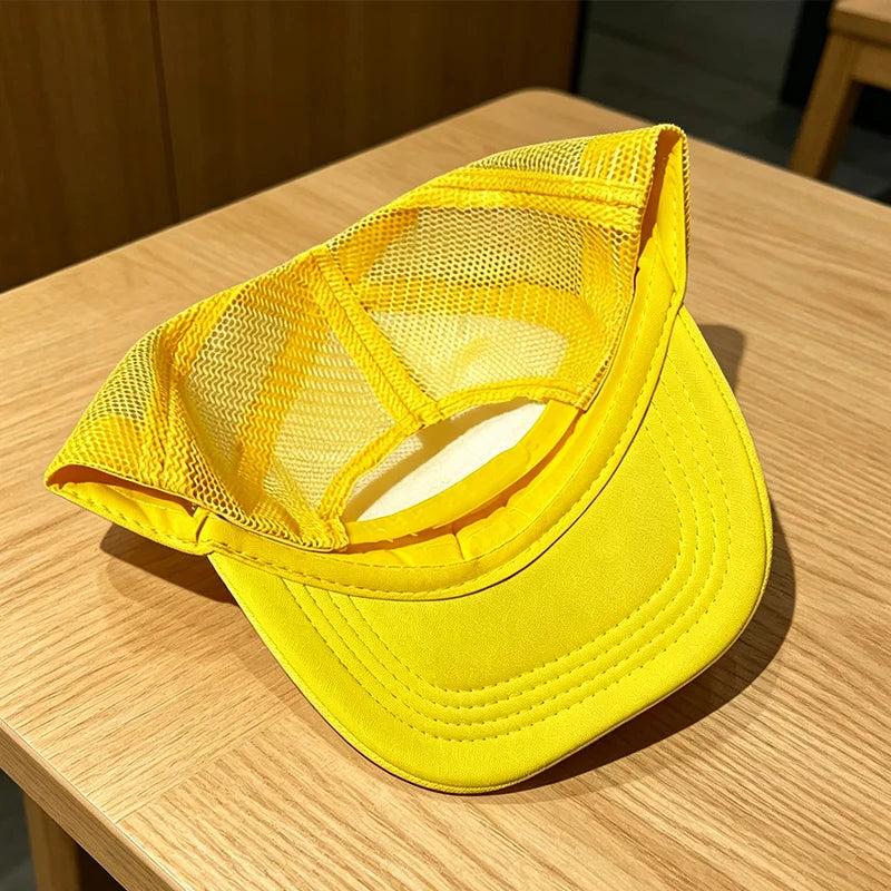 Anime Cartoon Super Brothers Cosplay Baseball Hat Breathable Sun Protection Yellow Question Block Baseball Sun Shading Cap