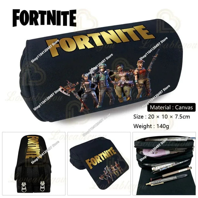 Fortnite Federmäppchen für Kinder – multifunktionale Schreibwarenbox, große Kapazität, doppellagige Schreibwarentasche