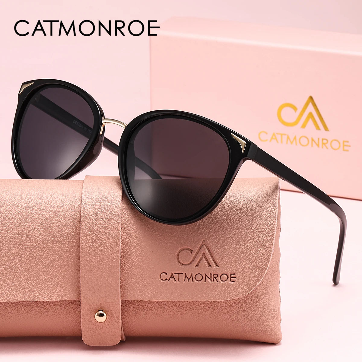CATMONROE 1pcs Women Sunglasses Optional Color Round Lens Lightweight Comfort Driving Casual Commute UV400 Polarized Sunglasses