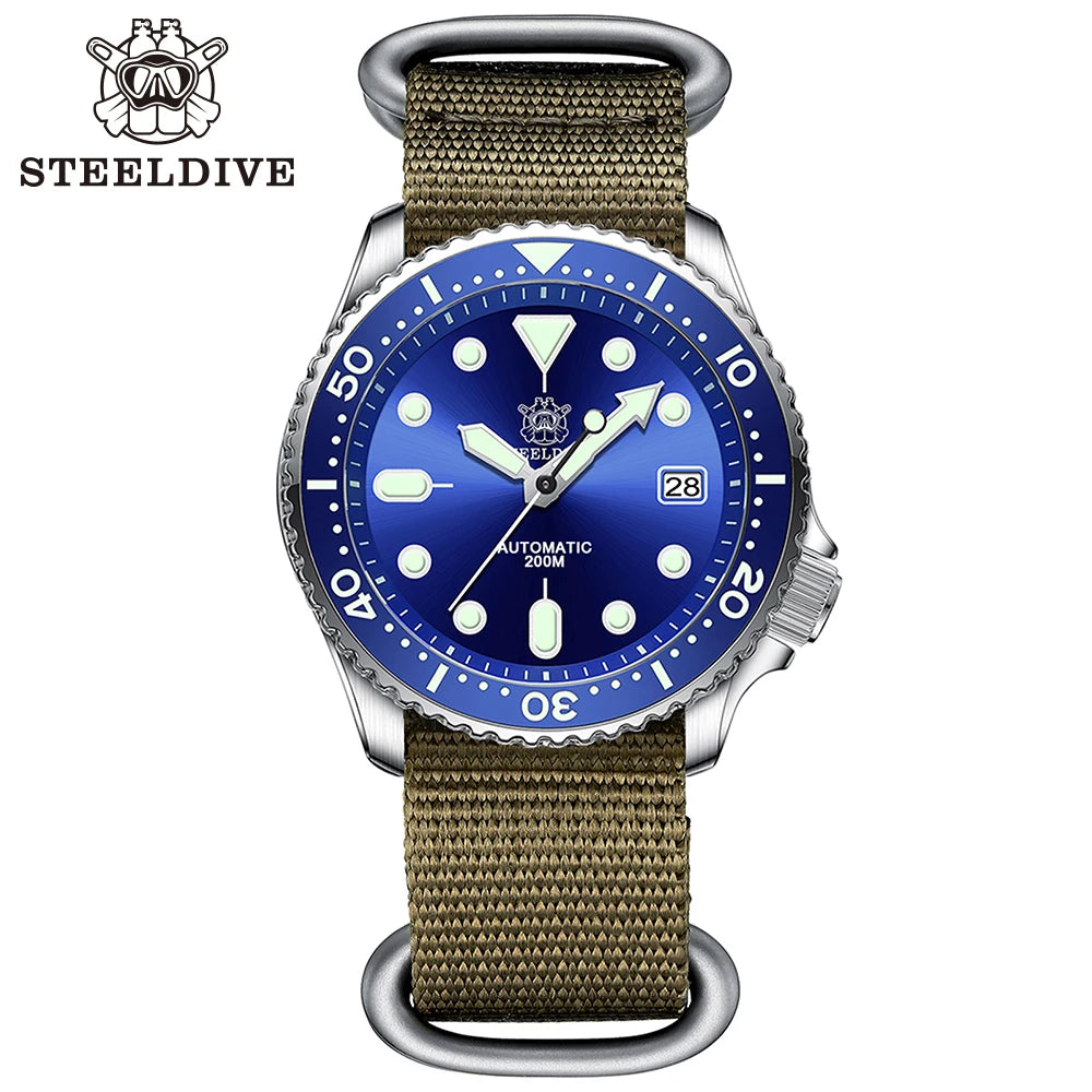 STEELDIVE SD1973 Men's Dive Watch NH35 Automatic Mechanical Men's Watch Luminous Ceramic Bezel Diver Watch Men Watches Sapphire