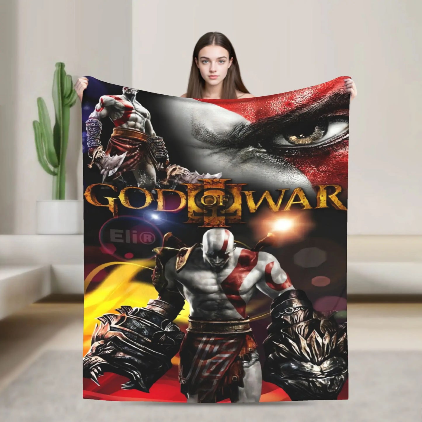 God of War Game Gamers Kratos Blanket Quality Super Soft Throw Blanket Spring Decorative Couch Chair Sofa Bed Pattern Bedspread