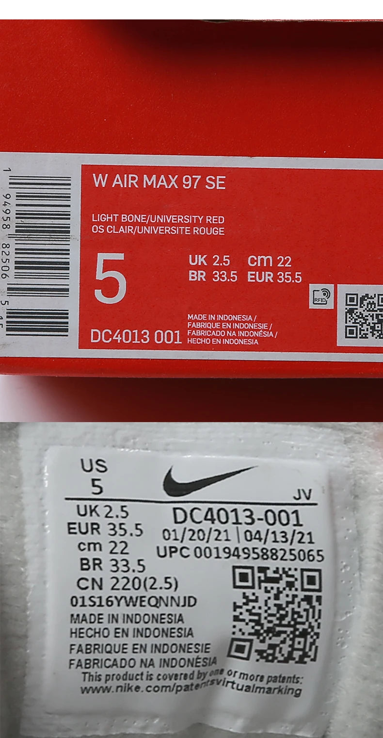 Nike Genuine AIR MAX 97 Women's Low-Top Air Cushioned Sports Shoes DC4013-001