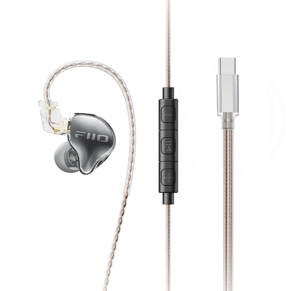 FiiO JD10 3.5mm / Type-C Wired In-Ear Earphone Hi-Res Audio HIFI Bass Stereo Music Earbuds Sport Gaming Headset
