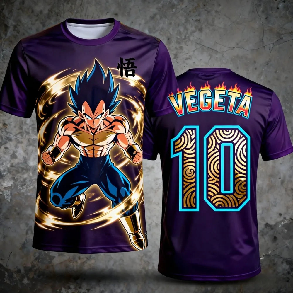 2026 Summer Dragon Ball T-shirt Men's Breathable 3D Printed Casual Family Unisex Kids Sports Football Training Jersey