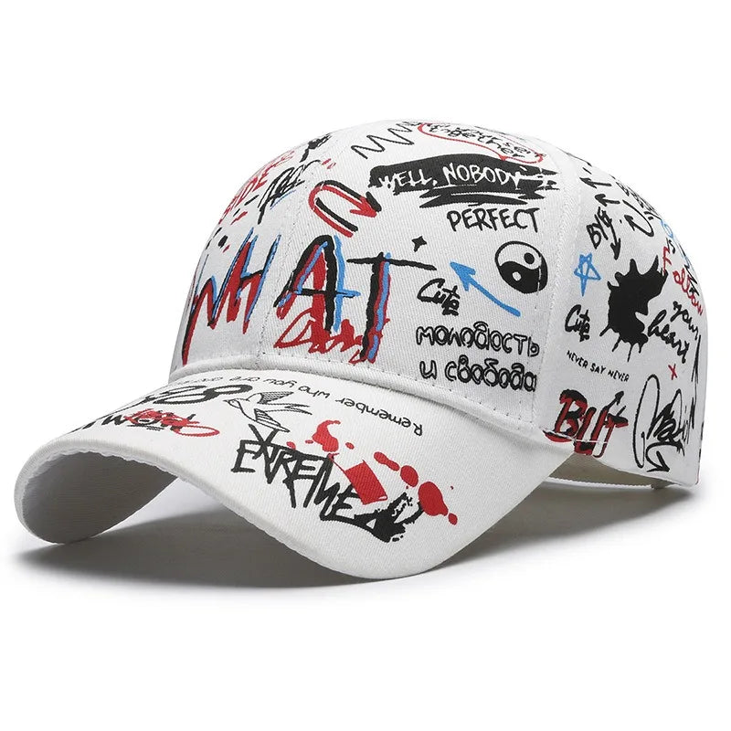 Nova moderna pamučna bejzbolska kapa s grafitima za žene i muškarce, uniseks tiskana snapback kapa, hip-hop trendi kapa za van, za muškarce i žene