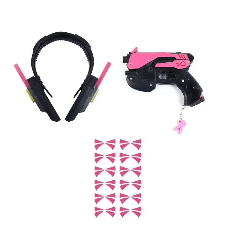 Pistola arma de D.Va Hana Song de Overwatch, accesorio cosplay tipo auricular, accesorio de cosplay y juguete para fiestas de Navidad y Halloween