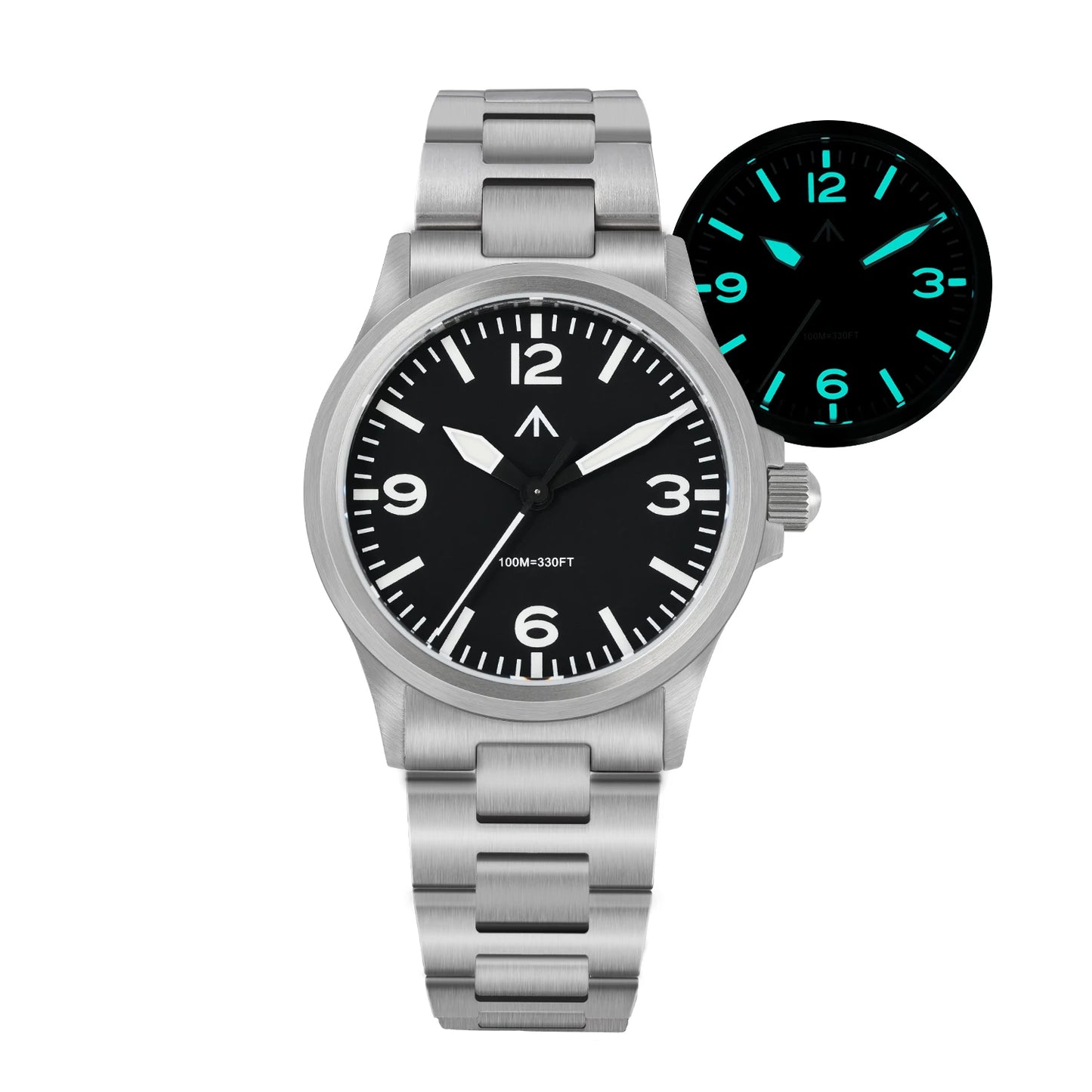 MILITADO ML18 Quartz PVD 316L Steel Sapphire VH31 Sweep Second Movement Sapphire BGW9 Lume 100M Waterproof Men Wristwatch