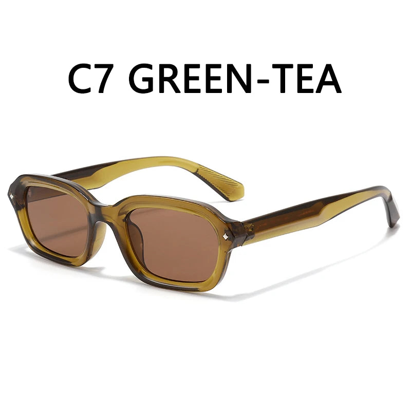 BOYSEEN Beach Sunglasses Man Summer Orange Sun Glasses UV400 Narrow frame square punk sunglasses show