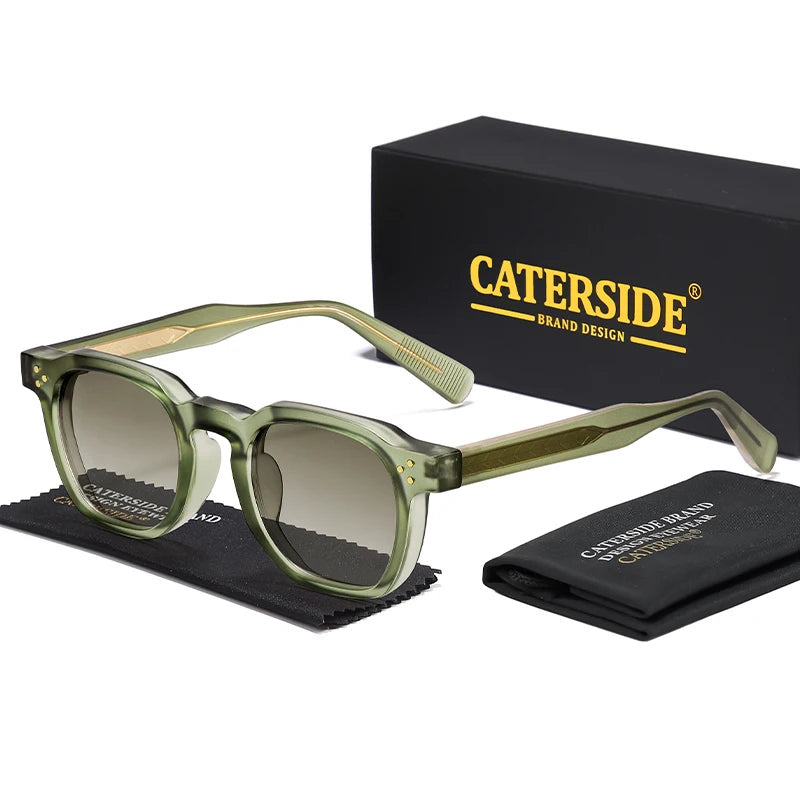 CATERSIDE New Fashion Men's Sunglasses Square Personalized Temple Tips Design Sun Glasses Women's Travel Party Festival Gift