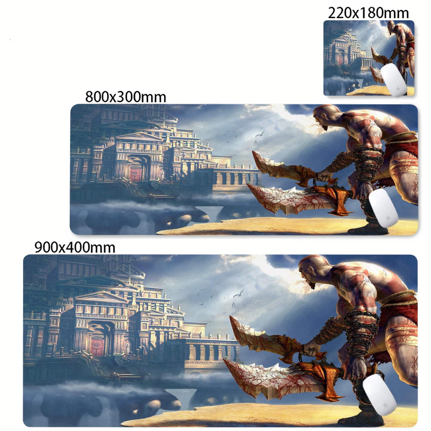 Game God of War Mouse Pad Anime Game Mousepad Computer Keyboard Desk Pads Office Carpet Laptop Mausepad Non-slip Base Deskmat