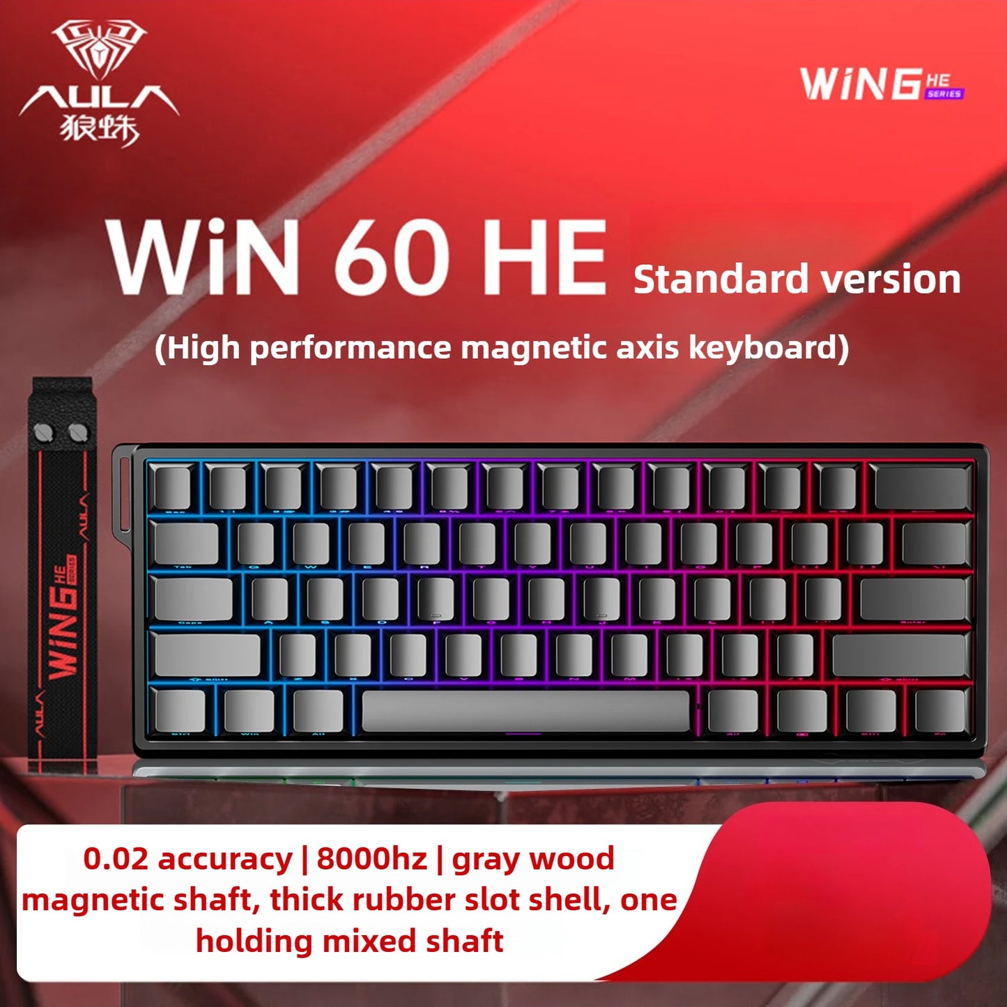 Aula Win60He Tastatur mit Magnetschaltern, kabelgebunden, Win 60 HE mechanische Tastatur für E-Sports-Gamer, Win68 Tastaturen, Custom Win60 He Geschenke