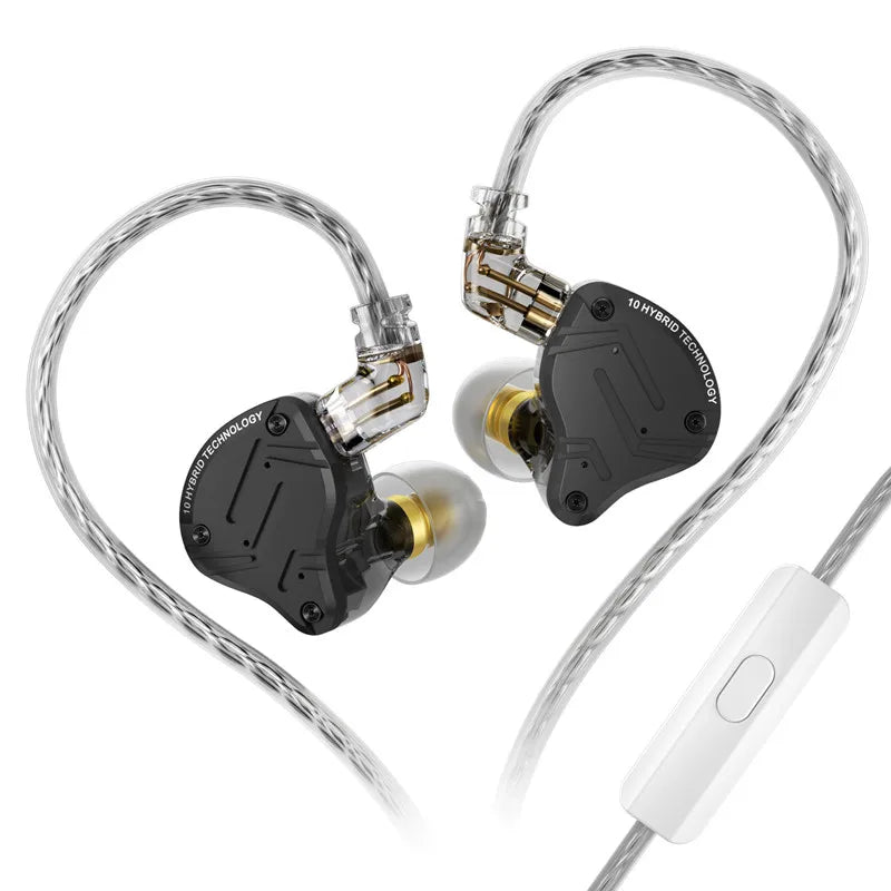 KZ ZS10 Pro X kabelgebundene In-Ear-Ohrhörer HiFi-Bass-Monitor-Earbuds mit abnehmbarem Kabel und Mikrofon