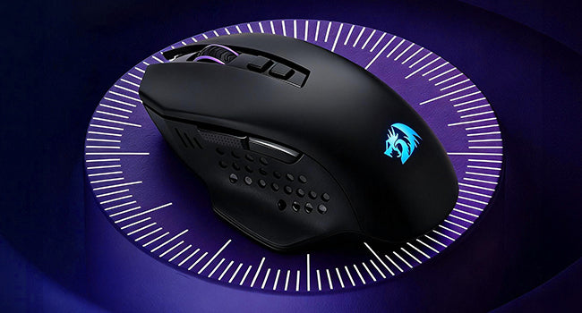 Redragon M656 MAX 3-Mode Wireless Gaming Mouse 10000 DPI Rechargeable Gaming Mice   5 DPI Levels, 7 Macro Buttons, RGB Backlight