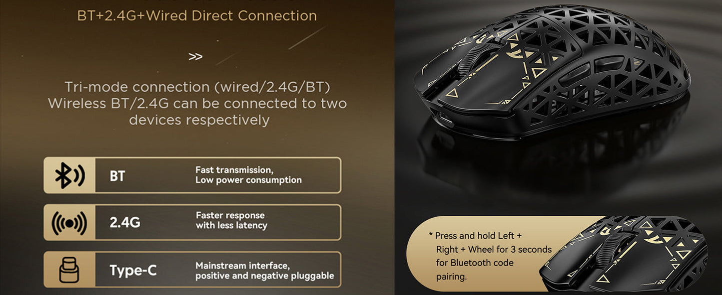 ATTACK SHARK R5 Ultra Carbon Fiber Kabellose 8K-Gaming-Maus 39g SUPERLIGHT, PixArt PAW3950MAX Gaming-Sensor, 8000Hz kabelloses Polling