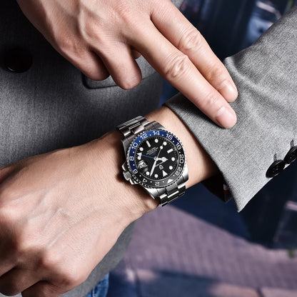 2026 Nuovo PAGANI DESIGN Orologio meccanico di lusso da uomo in acciaio inossidabile GMT Top Brand Vetro zaffiro Orologio da uomo