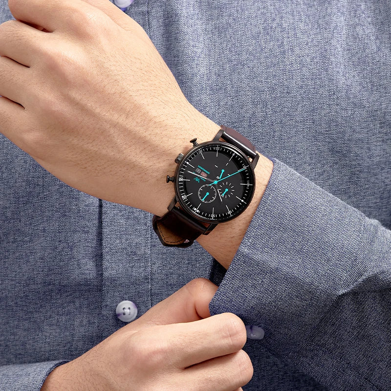 WM Watch Quartz Watches Casual Business Sapphire Crystal Water Resistant Stainless Steel Welly Merck Watch 014M