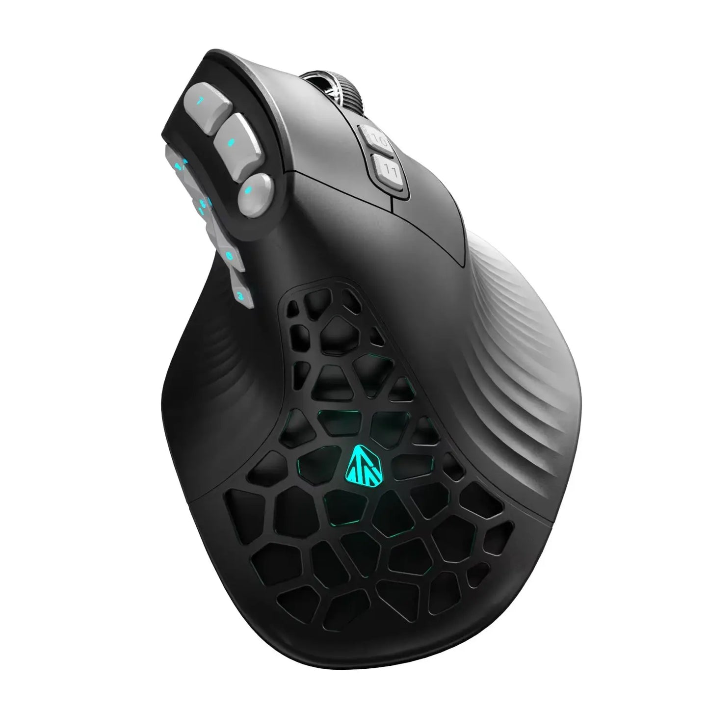 Rato Vertical SOLAKAKA E9 Pro MMO com Sensor PAW3395, Bateria de 1000mAh, Pega Vertical a 45° Ergonómica, Rato Gaming 8K