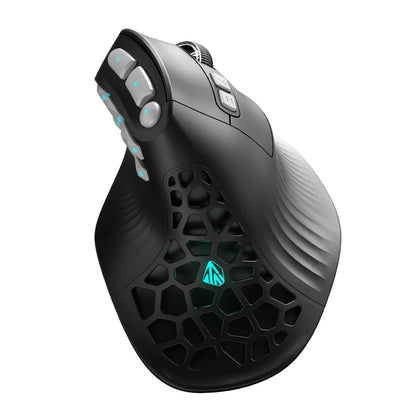 Rato Vertical SOLAKAKA E9 Pro MMO com Sensor PAW3395, Bateria de 1000mAh, Pega Vertical a 45° Ergonómica, Rato Gaming 8K