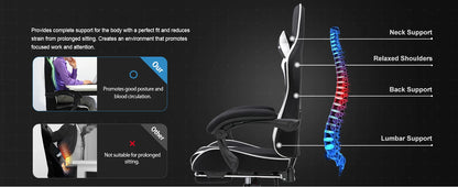 GTPLAYER Office Chair Gaming Chair Fabric Gaming Armchair Ergonomic Gamer Chair Footrest Headrest Lin Pillow Padded