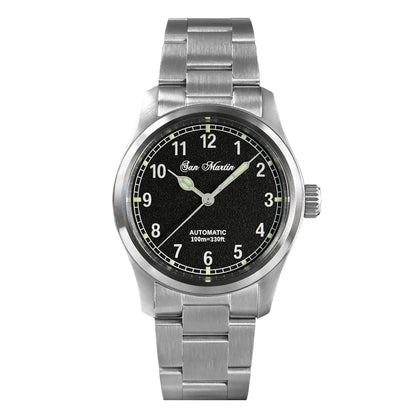 San Martin Simple Men's Watch 37mm Pilot Miyota 8215 Classic Military Explore Automatic Mechanical Watches Waterproof 100m