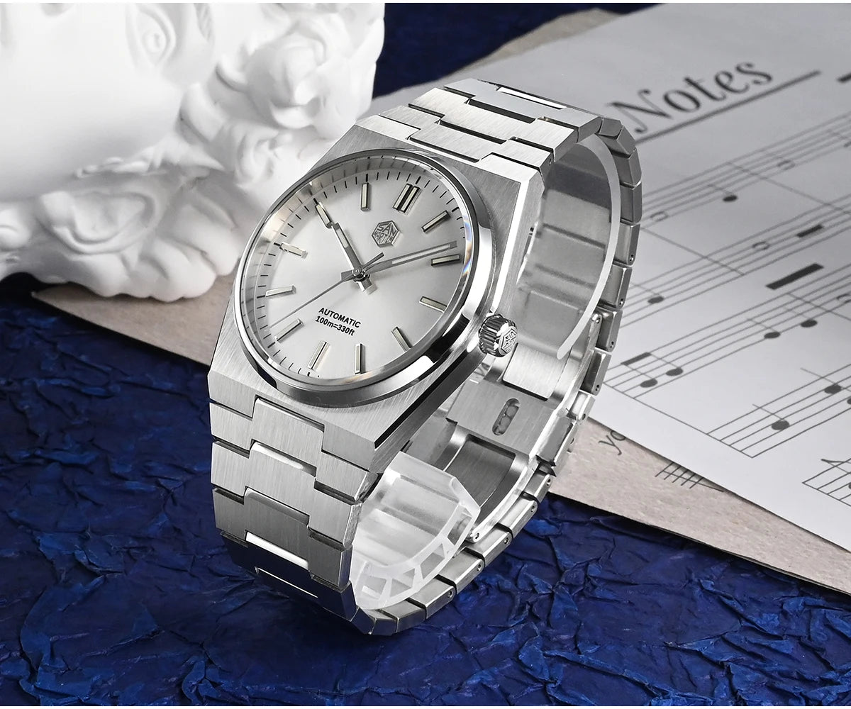 San Martin klassische Herrenuhr 40mm Miyota 9015 Luxus-Dresswatch Automatik-Mechanikuhr mit Schnellwechselarmband SN0023 Reloj