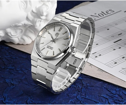 San Martin klassische Herrenuhr 40mm Miyota 9015 Luxus-Dresswatch Automatik-Mechanikuhr mit Schnellwechselarmband SN0023 Reloj